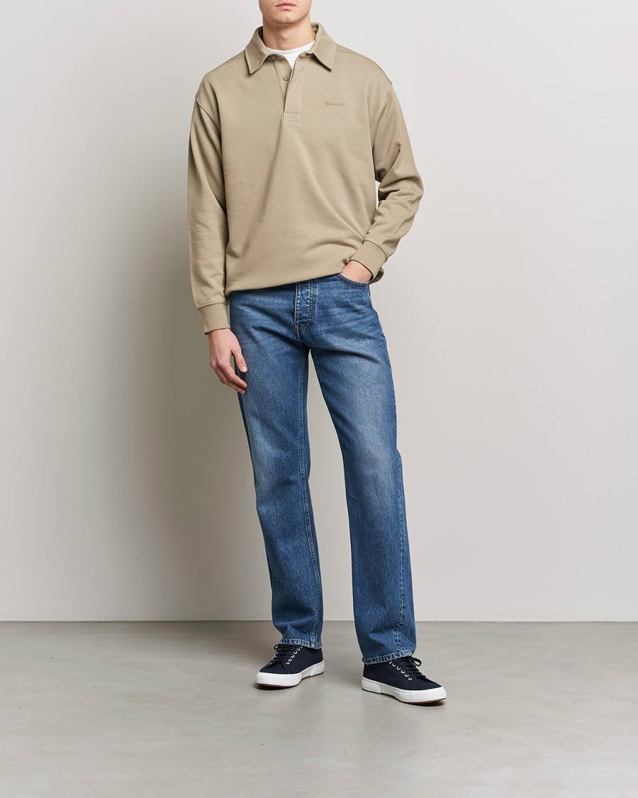 Herre | Trøjer | GANT | Icon Heavy Rugger Taupe Beige