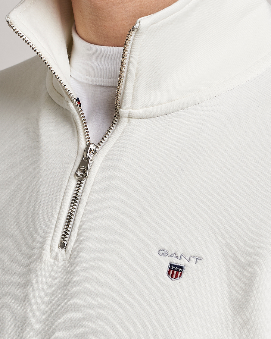 Herre | Trøjer | GANT | Original Shield Logo Half-Zip Eggshell