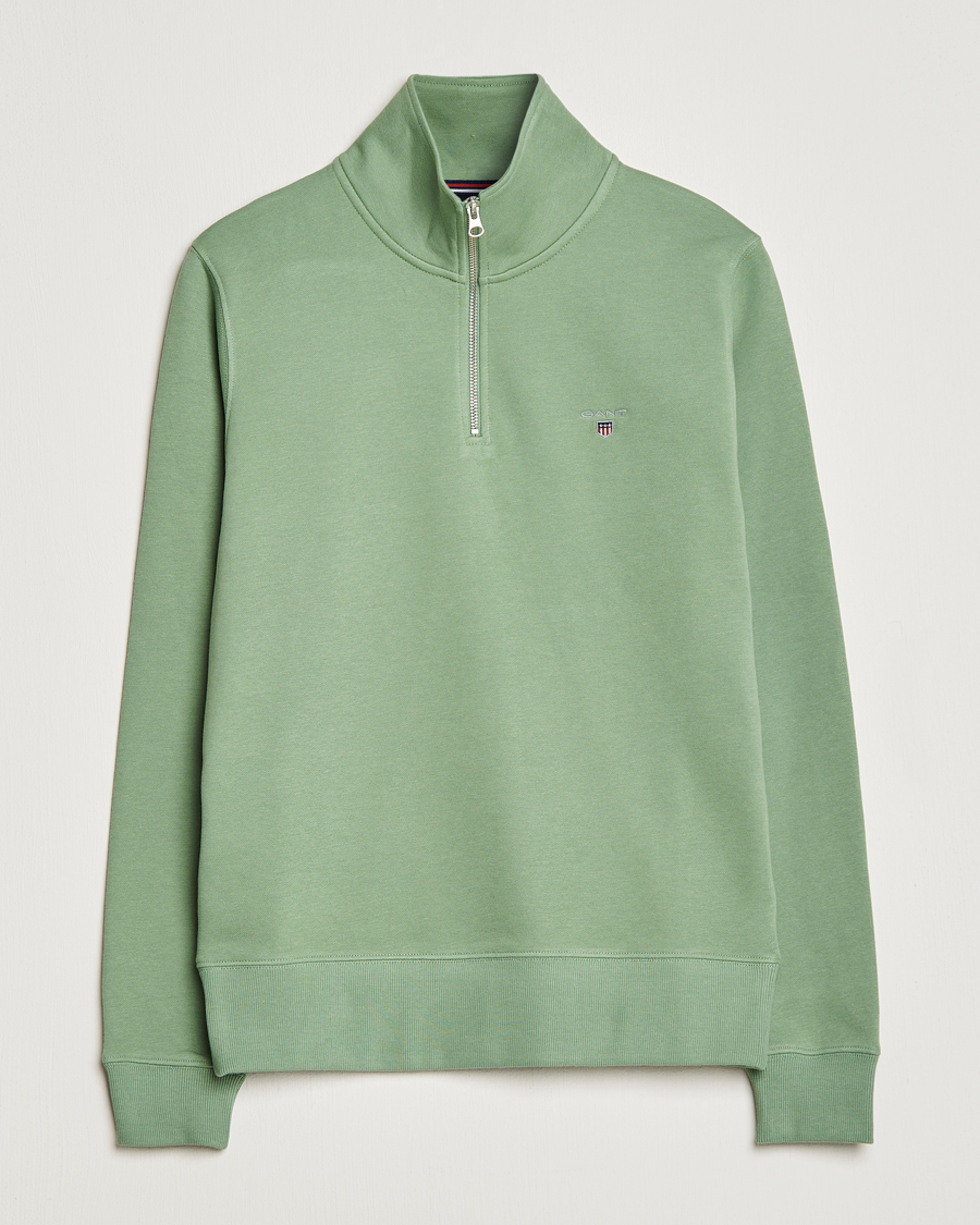Herre | Trøjer | GANT | Original Shield Logo Half-Zip Kalamata Green
