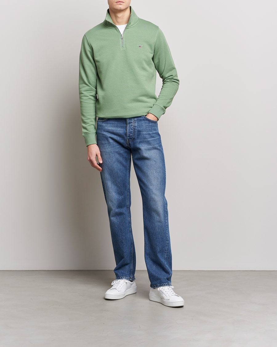 Herre | Trøjer | GANT | Original Shield Logo Half-Zip Kalamata Green