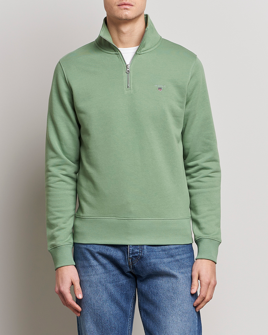 Herre | Half-zip | GANT | Original Shield Logo Half-Zip Kalamata Green