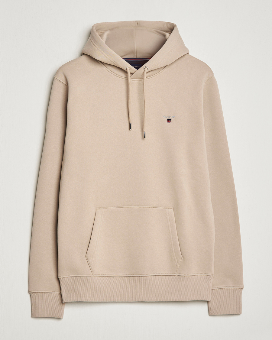 Herre | Trøjer | GANT | Original Shield Logo Hoodie Concrete Beige