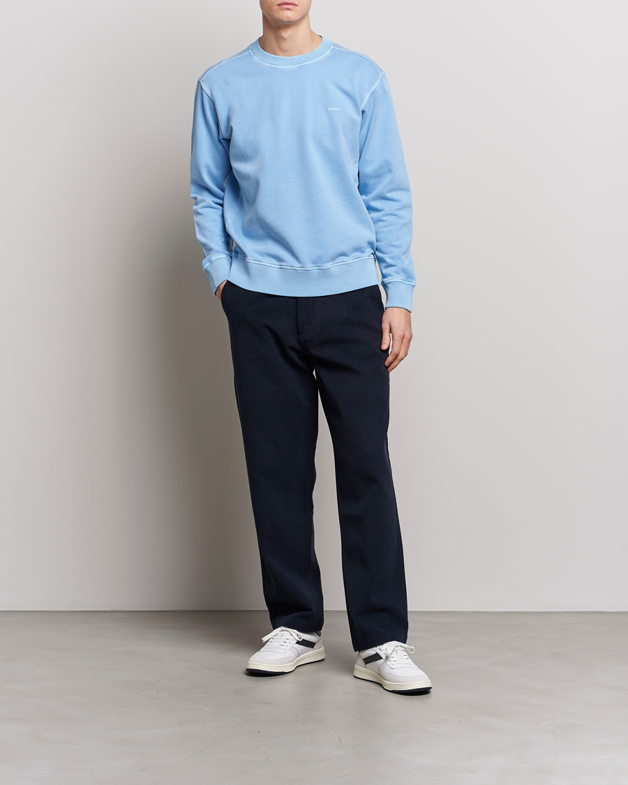 Herre | Trøjer | GANT | Sunbleached Crew Neck Sweatshirt Gentle Blue