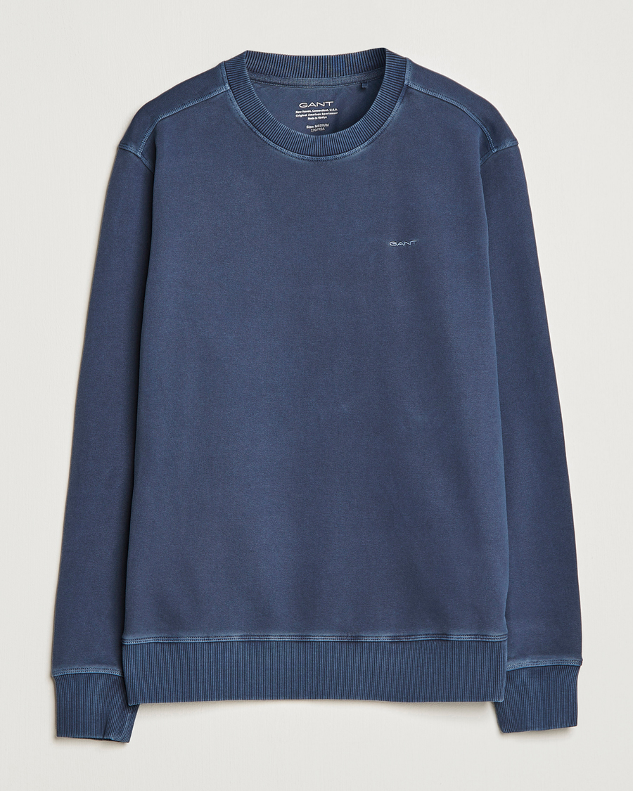 Herre | Trøjer | GANT | Sunbleached Crew Neck Sweatshirt Evening Blue