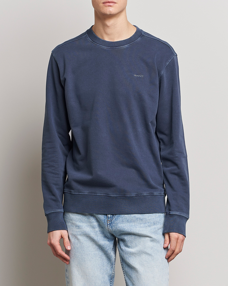Herre | Trøjer | GANT | Sunbleached Crew Neck Sweatshirt Evening Blue