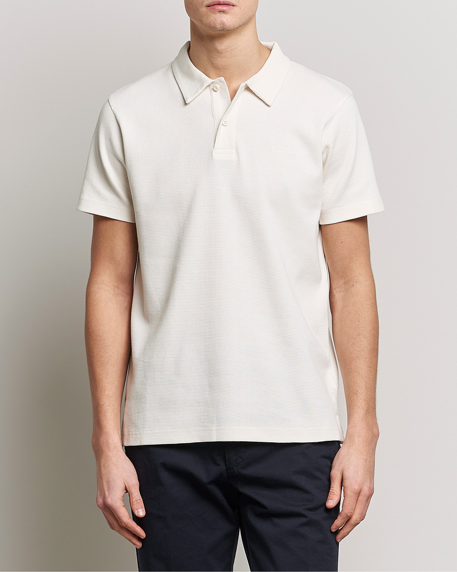 Herre | Polotrøjer | GANT | Waffle Textured Polo Cream