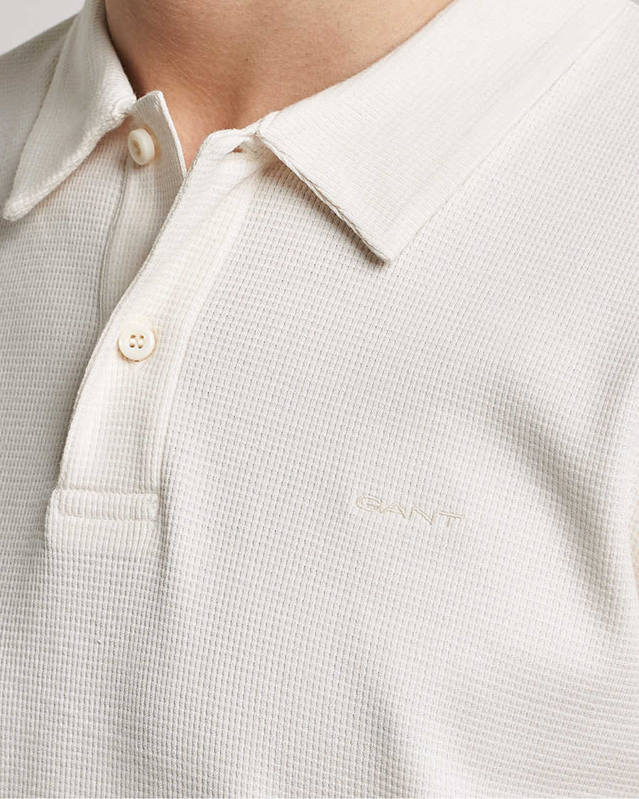 Herre | Polotrøjer | GANT | Waffle Textured Polo Cream