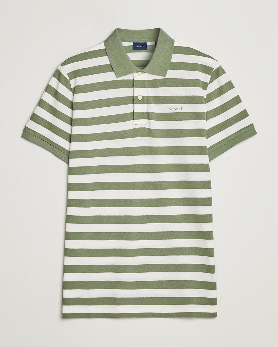 Herre | Polotrøjer | GANT | Striped Polo Calamata Green