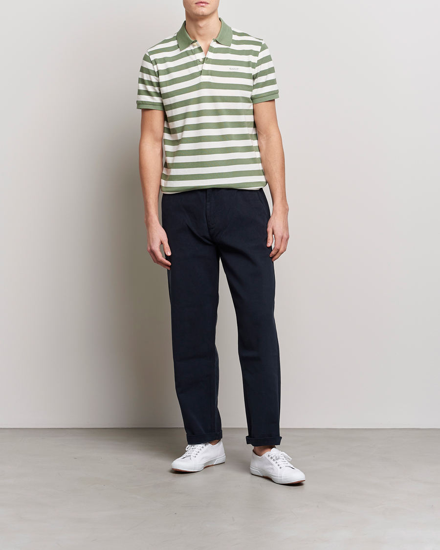 Herre | Polotrøjer | GANT | Striped Polo Calamata Green