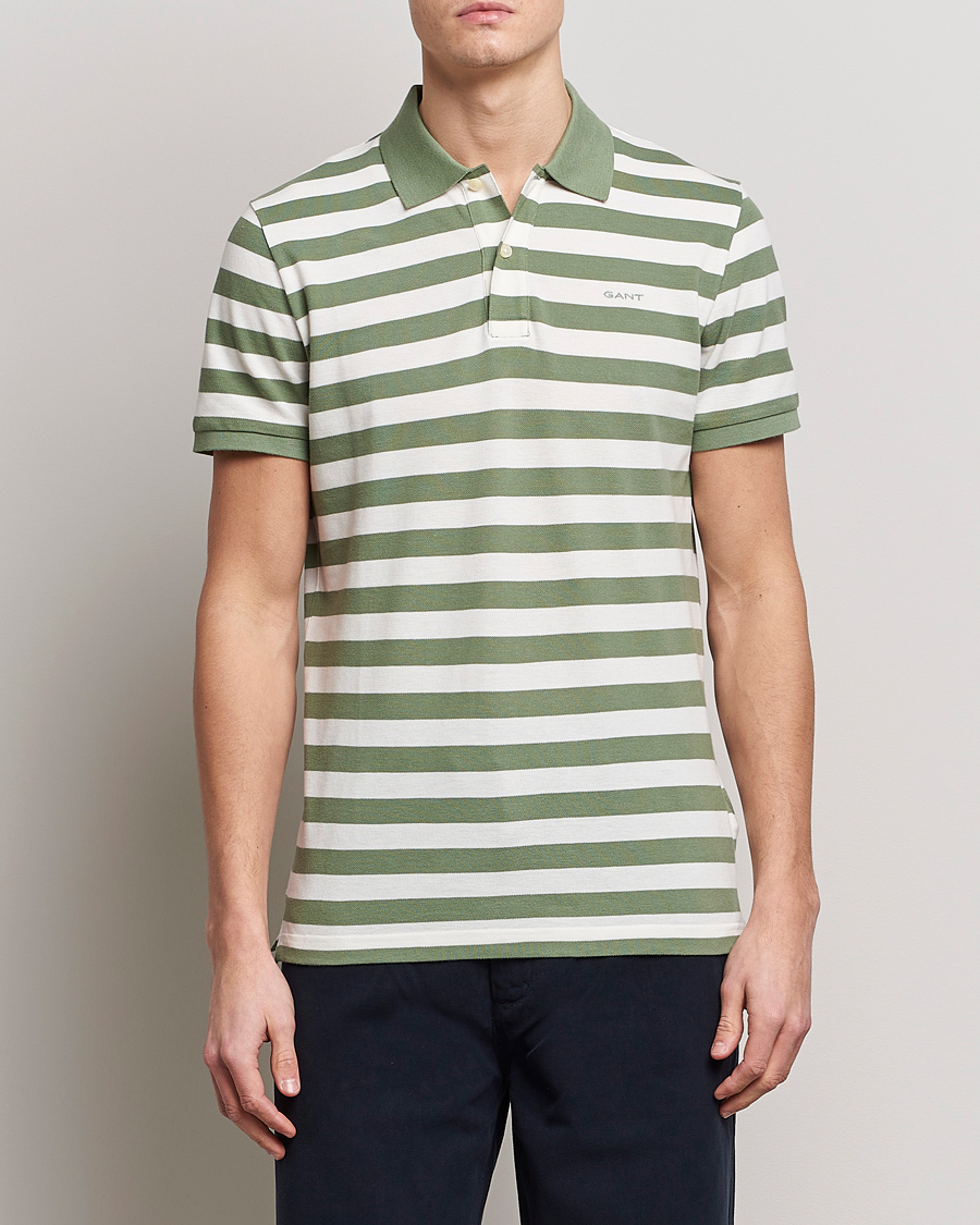 Herre | Polotrøjer | GANT | Striped Polo Calamata Green