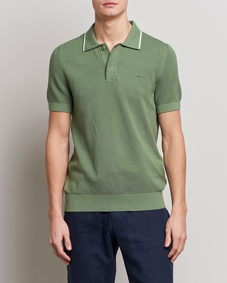 Herre | Polotrøjer | GANT | Cotton Knitted Polo Calamata Green