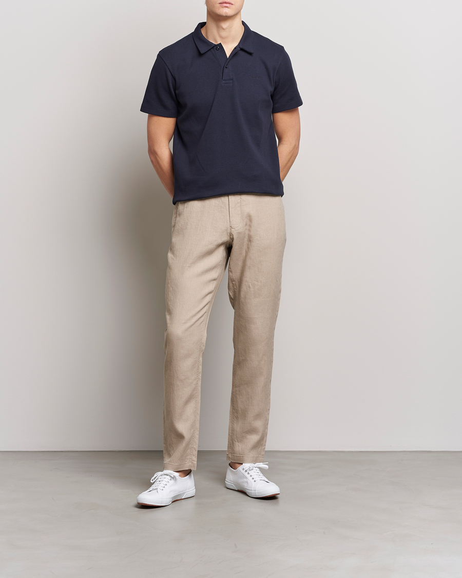 Herre | Bukser | GANT | Relaxed Linen Drawstring Pants Concrete Beige