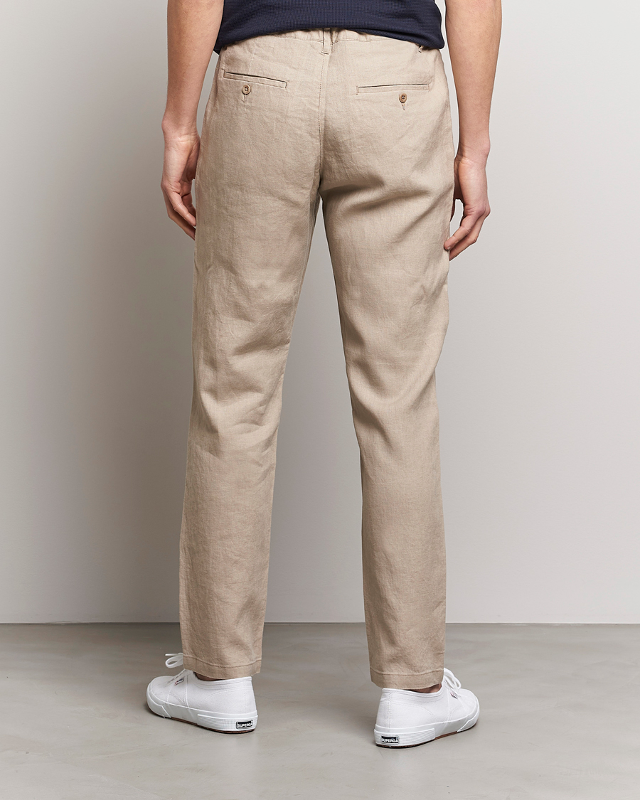 Herre | Bukser | GANT | Relaxed Linen Drawstring Pants Concrete Beige