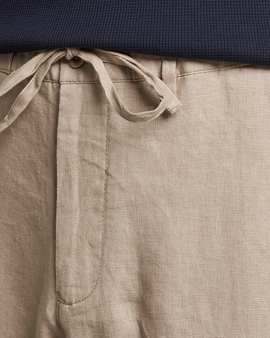 Herre | Bukser | GANT | Relaxed Linen Drawstring Pants Concrete Beige