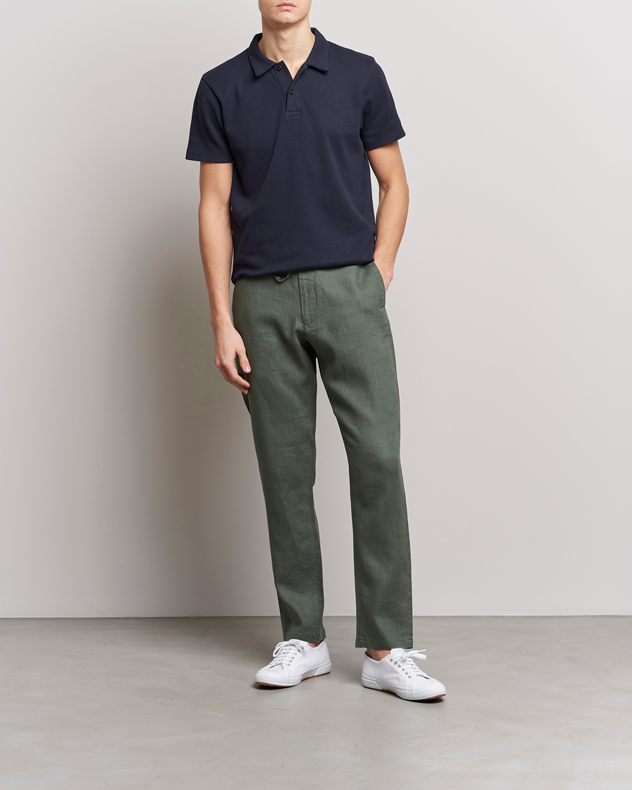 Herre | Bukser | GANT | Relaxed Linen Drawstring Pants Green Ash