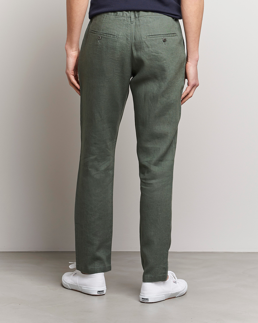 Herre | Bukser | GANT | Relaxed Linen Drawstring Pants Green Ash