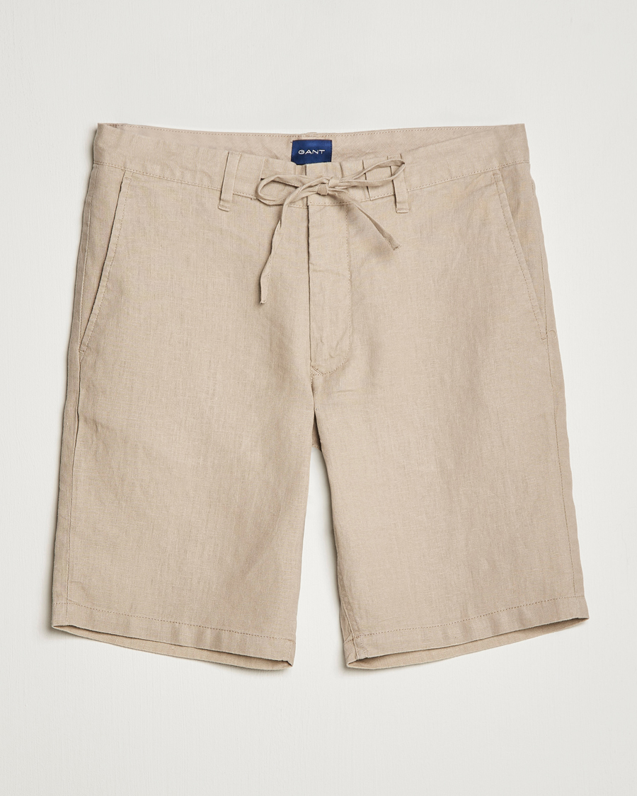 Herre | Shorts | GANT | Relaxed Linen Drawstring Shorts Concrete Beige