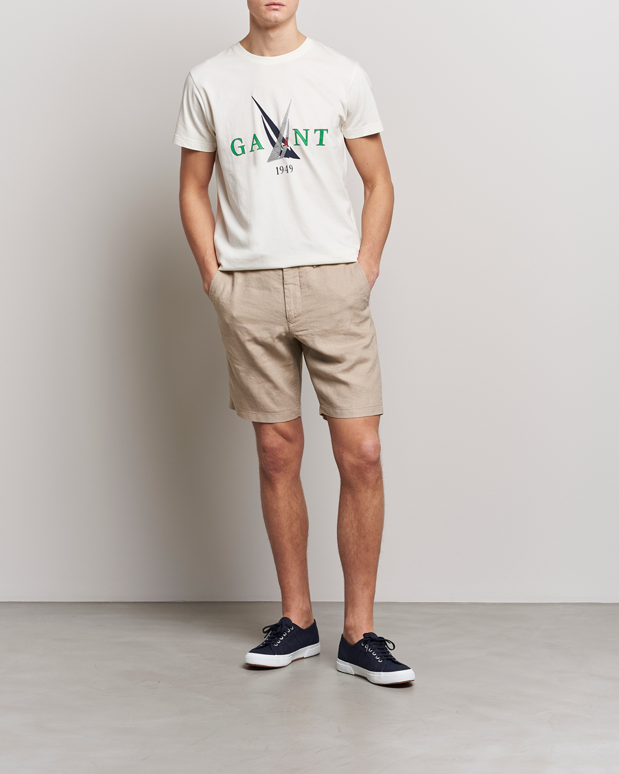 Herre | Shorts | GANT | Relaxed Linen Drawstring Shorts Concrete Beige