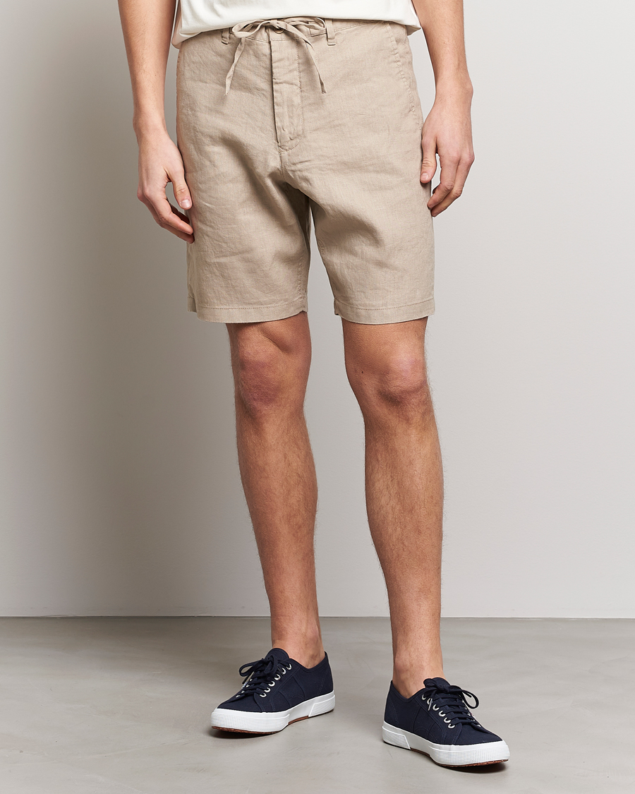 Herre | Shorts | GANT | Relaxed Linen Drawstring Shorts Concrete Beige