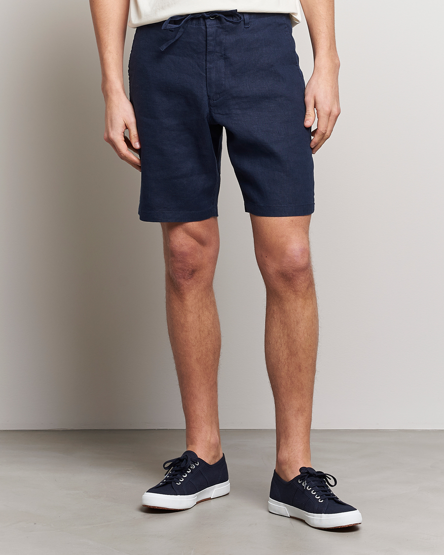Herre | Shorts | GANT | Relaxed Linen Drawstring Shorts Marine
