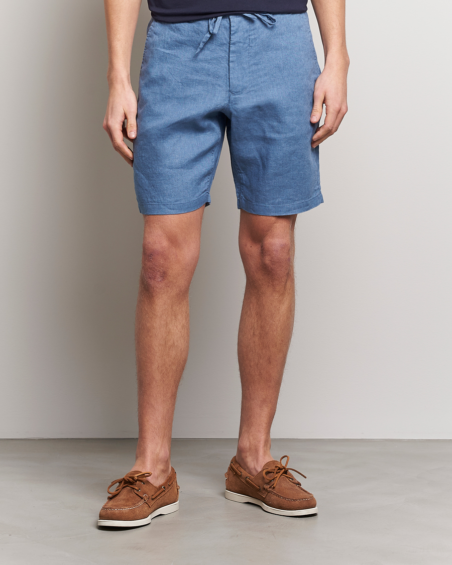 Herre | The linen lifestyle | GANT | Relaxed Linen Drawstring Shorts Salty Sea Blue