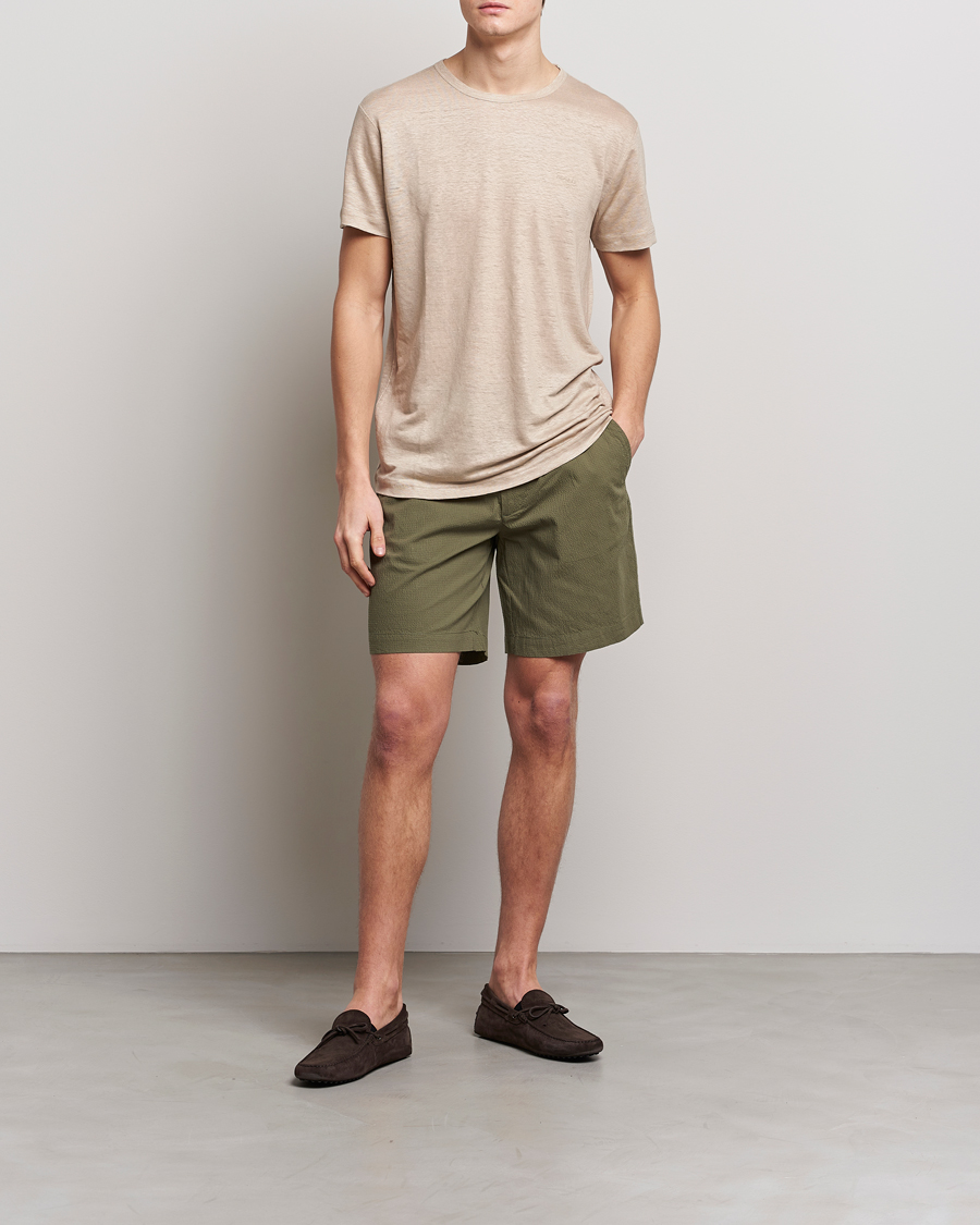 Herre | Shorts | GANT | Seersucker Drawstring Shorts Racing Green