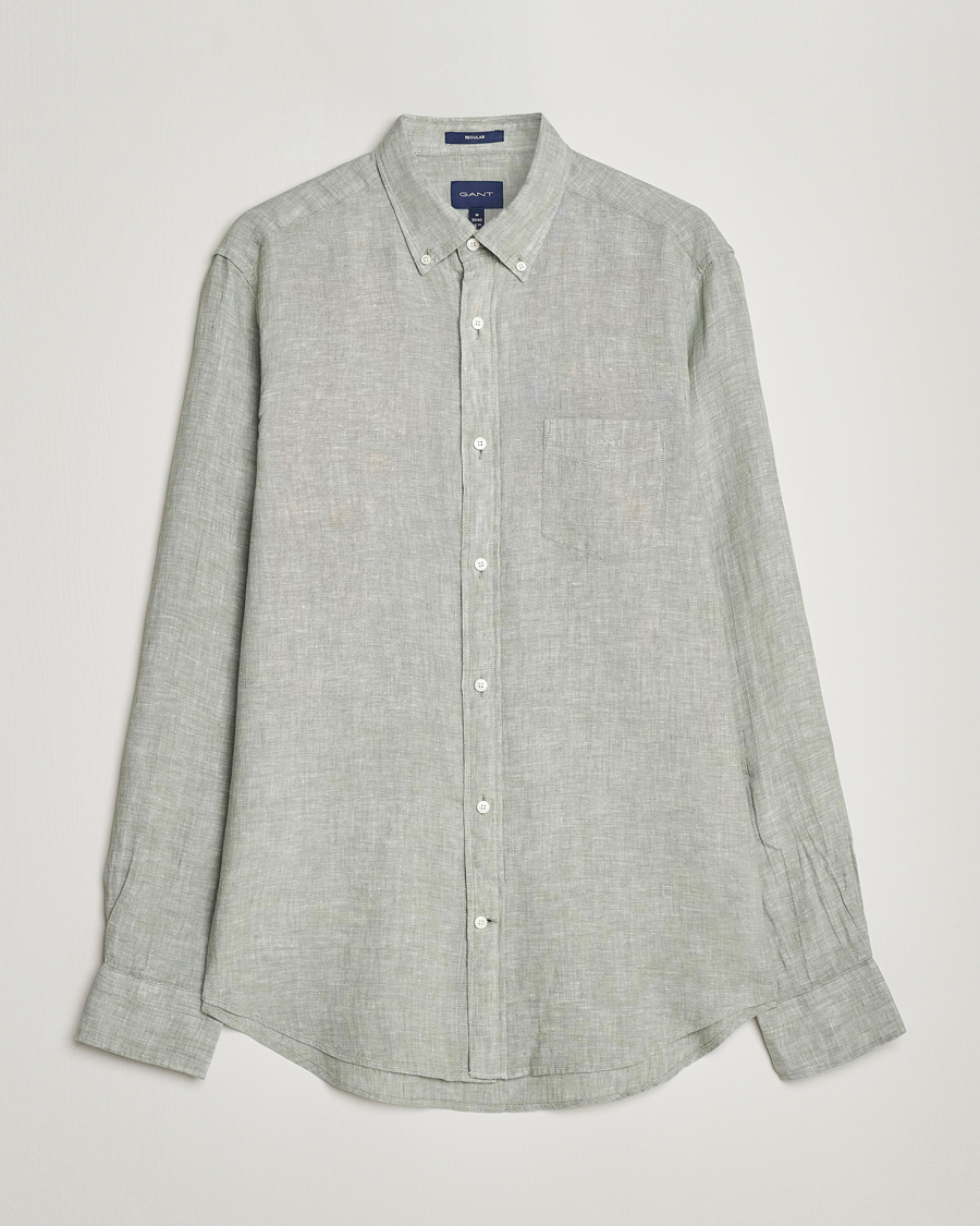 Herre | Skjorter | GANT | Regular Fit Linen Shirt Calamata Green