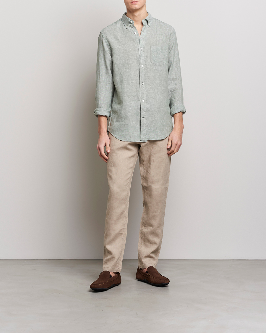 Herre | Skjorter | GANT | Regular Fit Linen Shirt Calamata Green