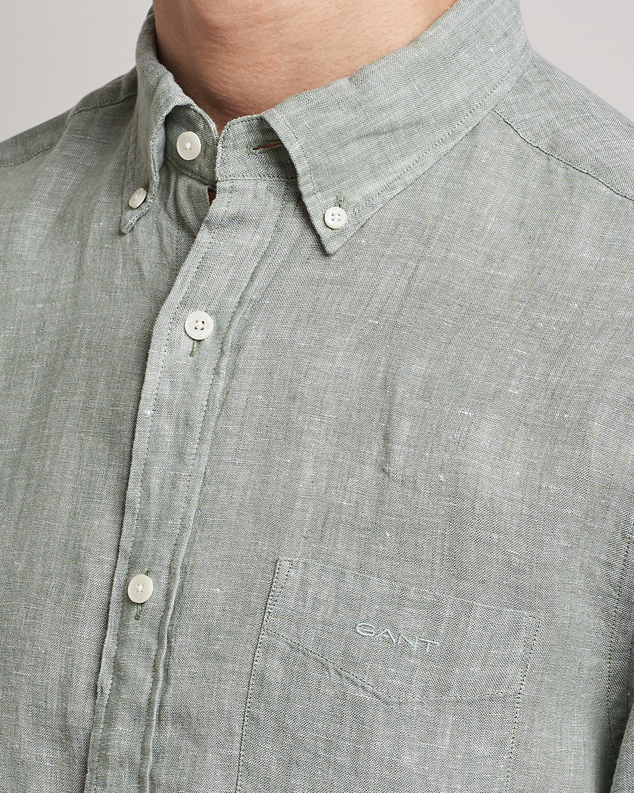 Herre | Skjorter | GANT | Regular Fit Linen Shirt Calamata Green