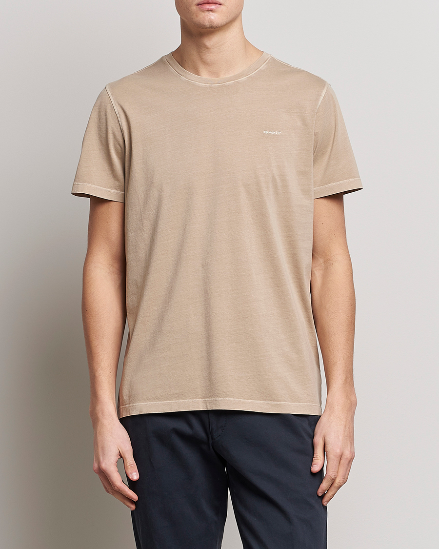 Herre | T-Shirts | GANT | Sunbleached T-Shirt Concrete Beige