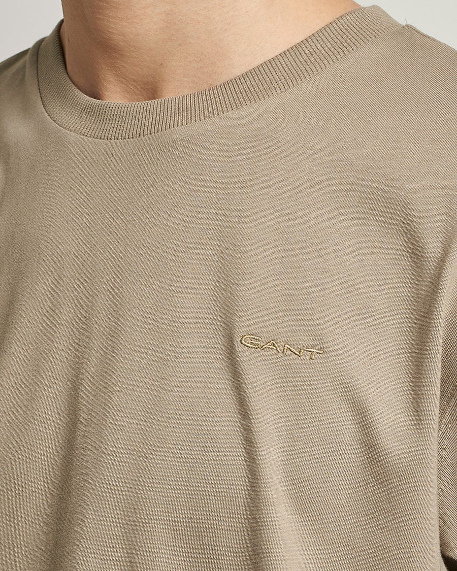 Herre | T-Shirts | GANT | Icon Crew Neck T-Shirt Taupe Beige