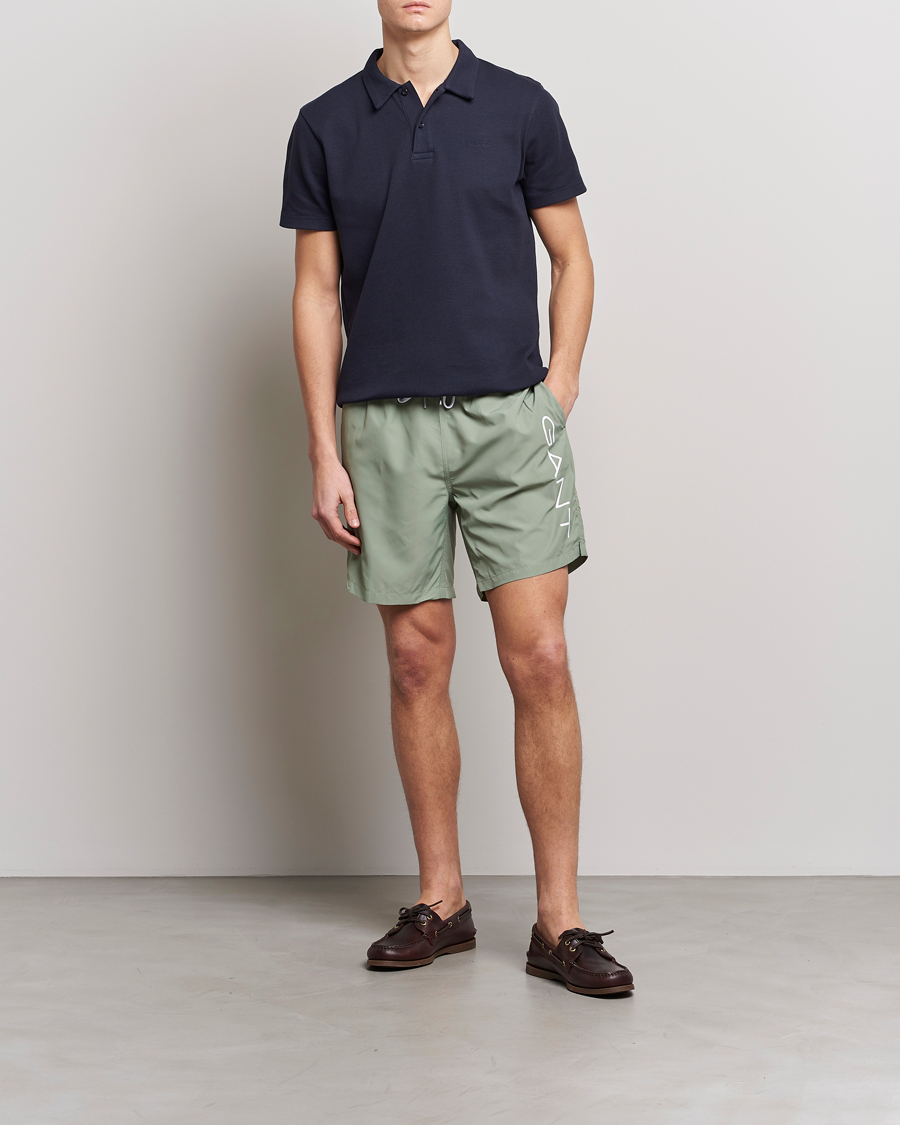Herre | Badebukser | GANT | Lightweight Logo Swimshorts Calamata Green