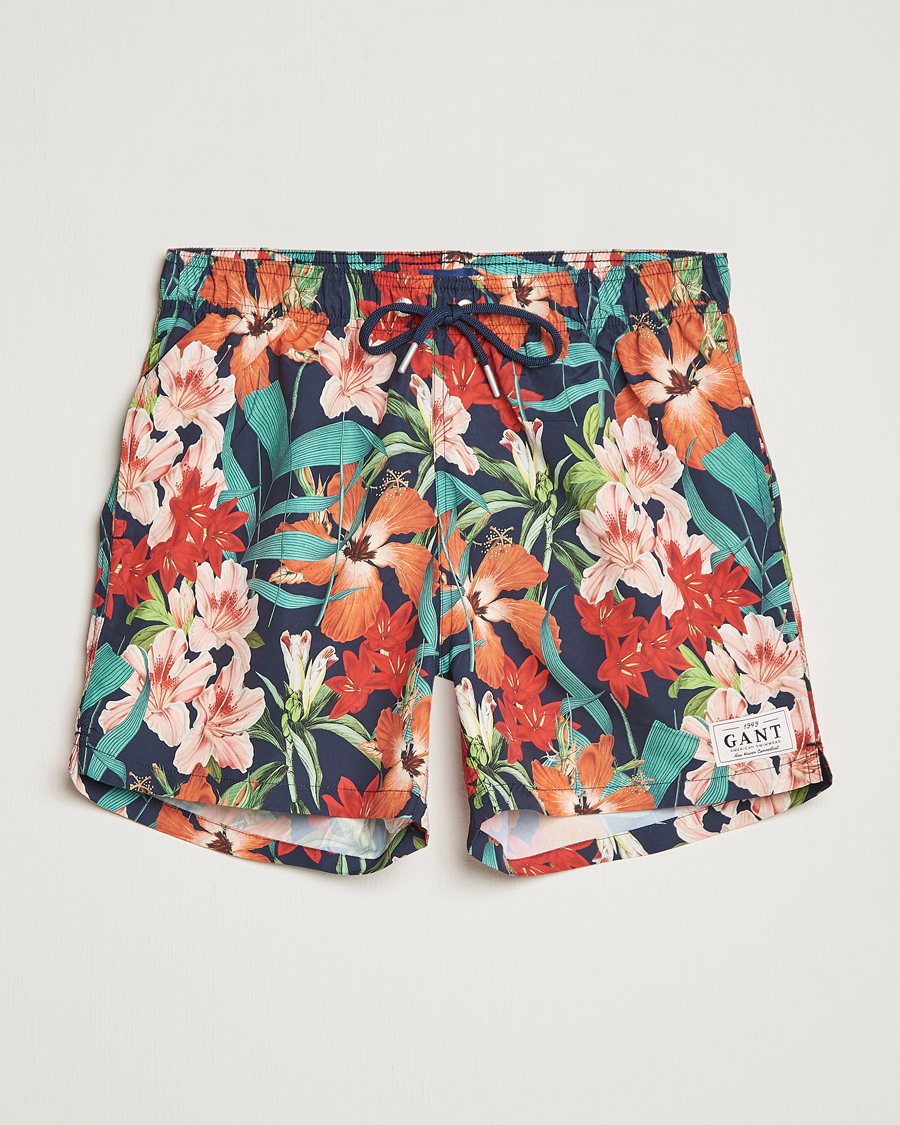 Herre | Badebukser | GANT | Printed Flower Swimshorts Marine Multi