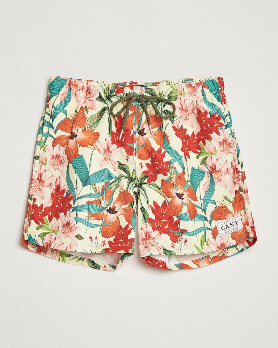 Herre | Badebukser | GANT | Printed Flower Swimshorts Yellow Multi