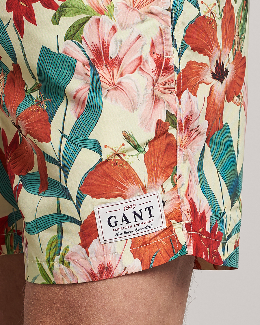 Herre | Badebukser | GANT | Printed Flower Swimshorts Yellow Multi