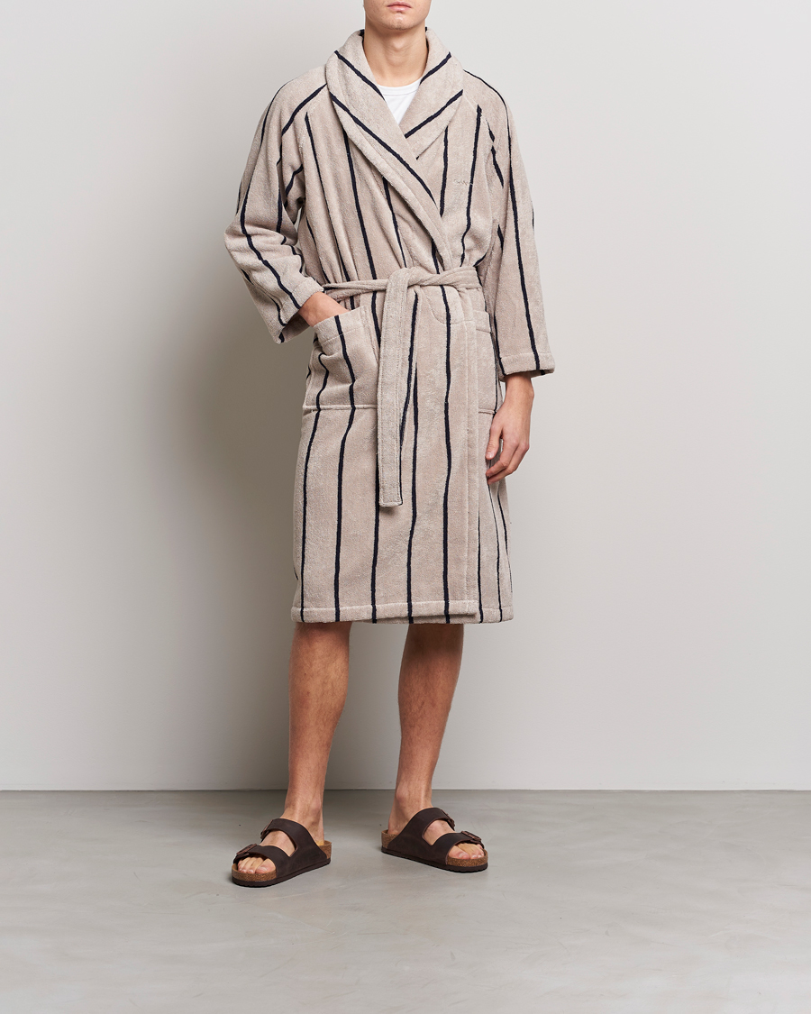 Herre | Pyjamas & Morgenkåber | GANT | Striped Robe Putty
