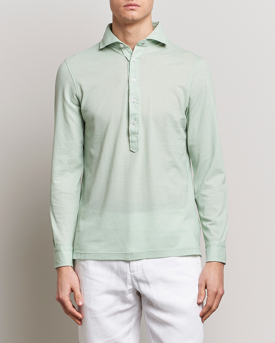Herre | Casualskjorter | Gran Sasso | Popover Shirt Light Green