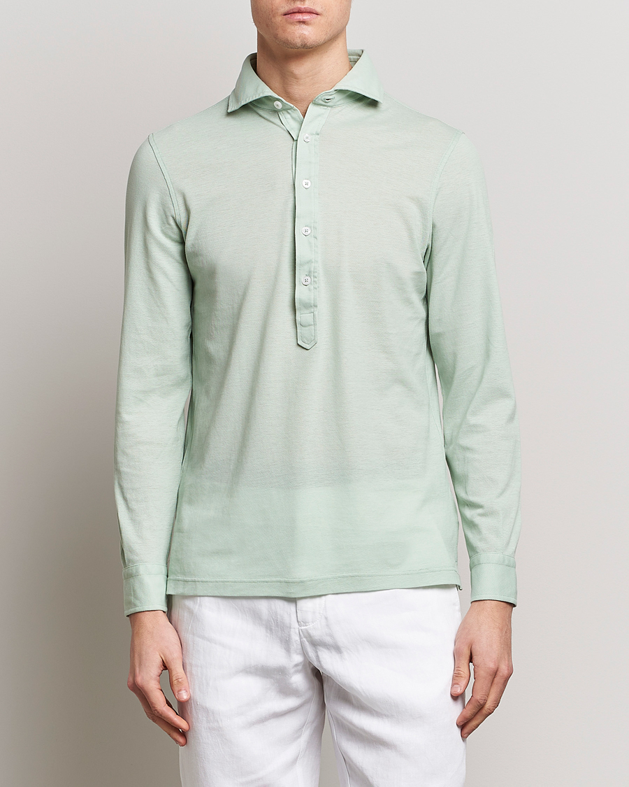 Herre | Skjorter | Gran Sasso | Popover Shirt Light Green