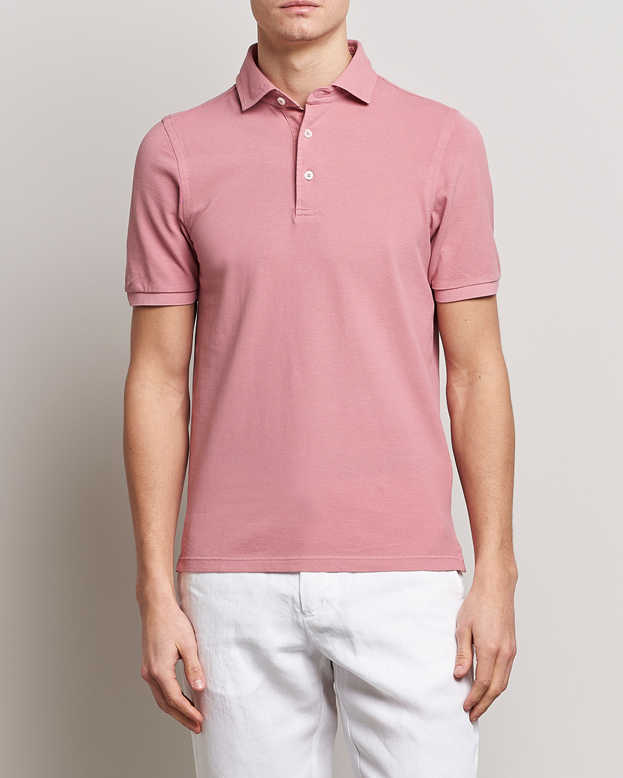 Herre | Tøj | Gran Sasso | Washed Polo Pink