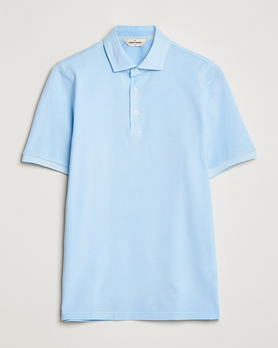 Herre | Polotrøjer | Gran Sasso | Washed Polo Light Blue