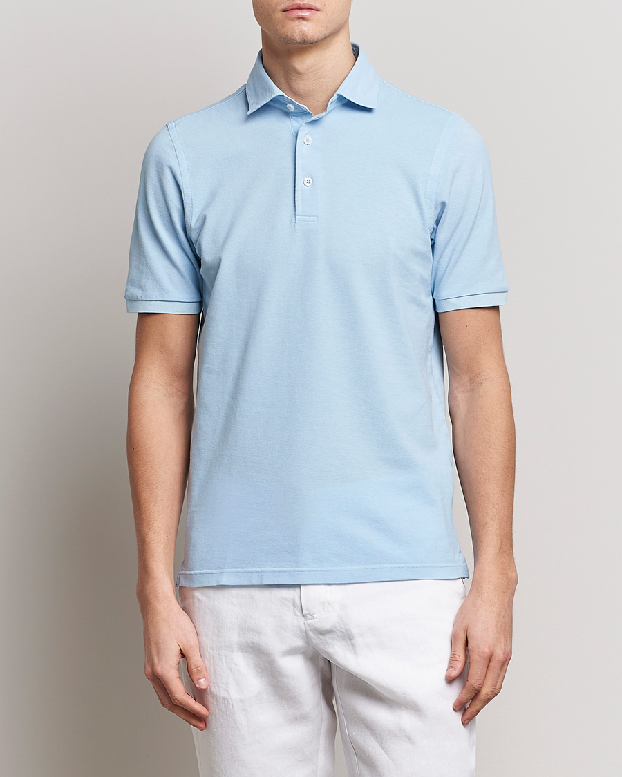 Herre | Polotrøjer | Gran Sasso | Washed Polo Light Blue