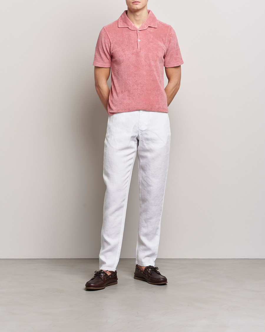 Herre | Polotrøjer | Gran Sasso | Cotton Terry Polo Washed Pink
