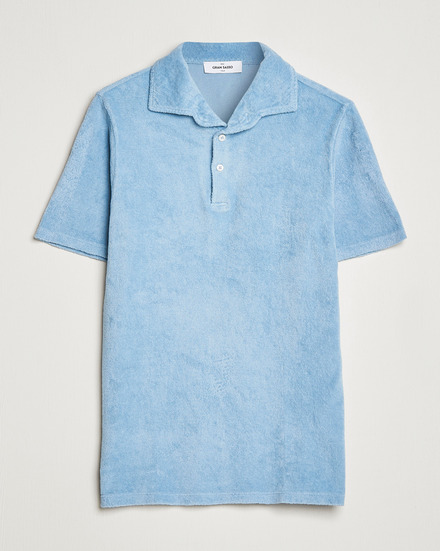 Herre | Polotrøjer | Gran Sasso | Cotton Terry Polo Light Blue
