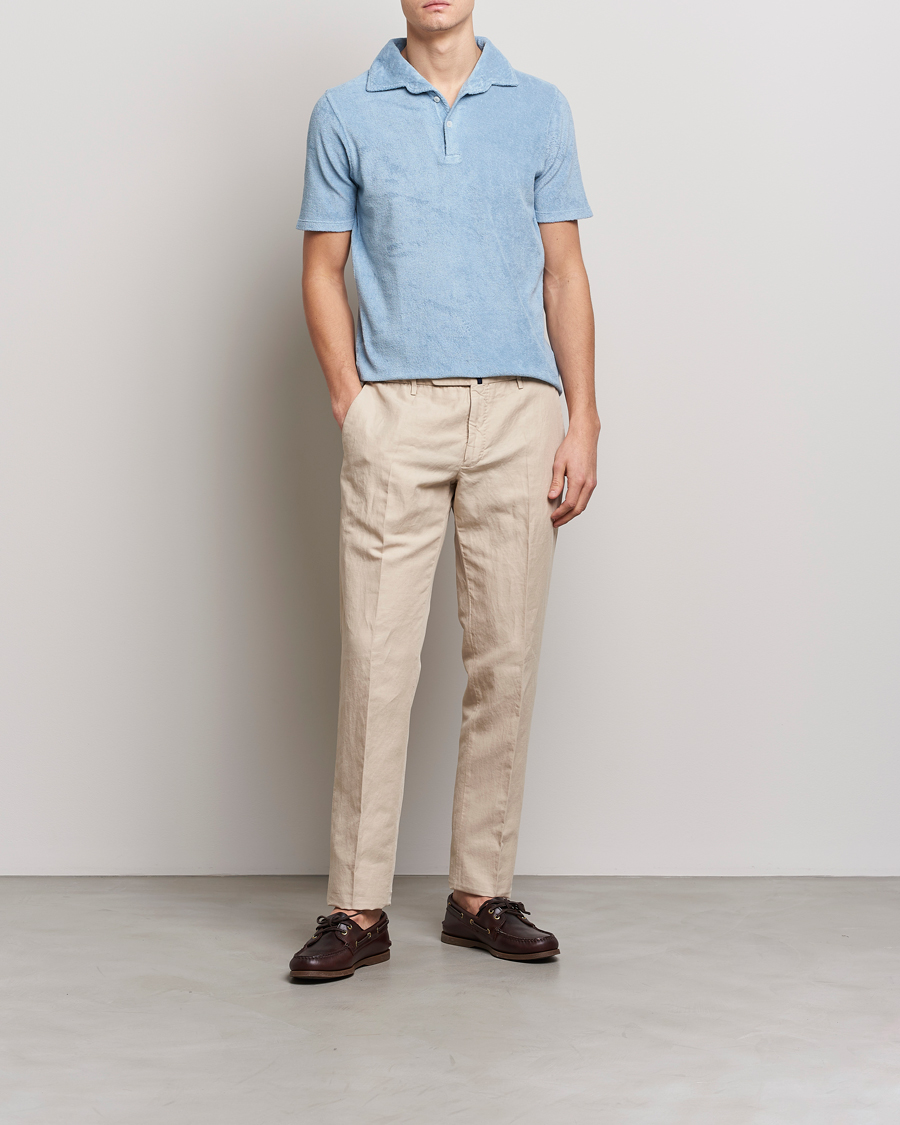 Herre | Polotrøjer | Gran Sasso | Cotton Terry Polo Light Blue