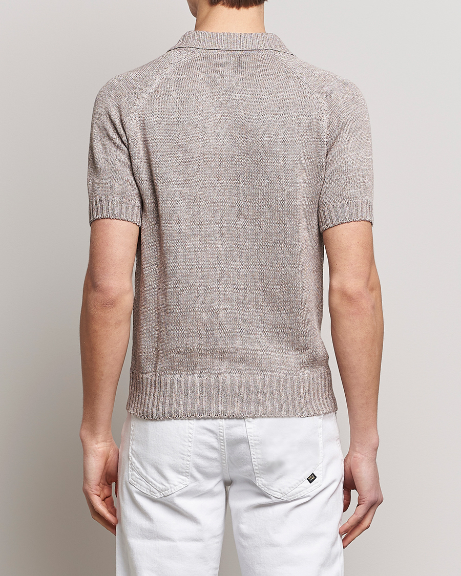 Herre | Polotrøjer | Gran Sasso | Cotton/Linen Knitted Polo Beige