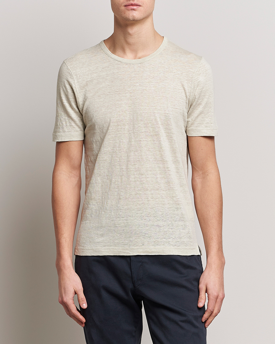 Herre | Gran Sasso | Gran Sasso | Washed Linen Tee Beige