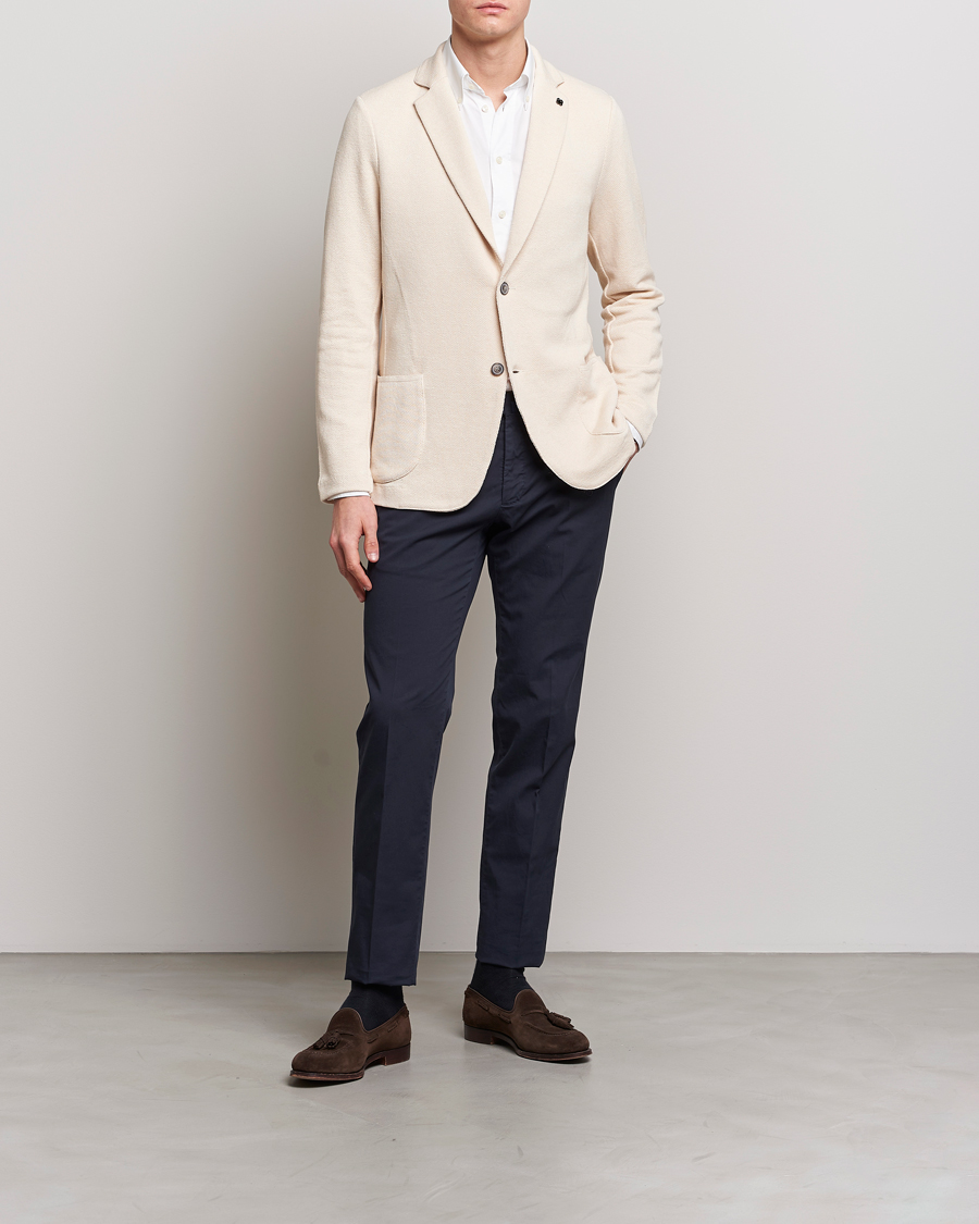 Herre | Blazere & jakker | Gran Sasso | Structured Cotton/Linen Blazer Cream