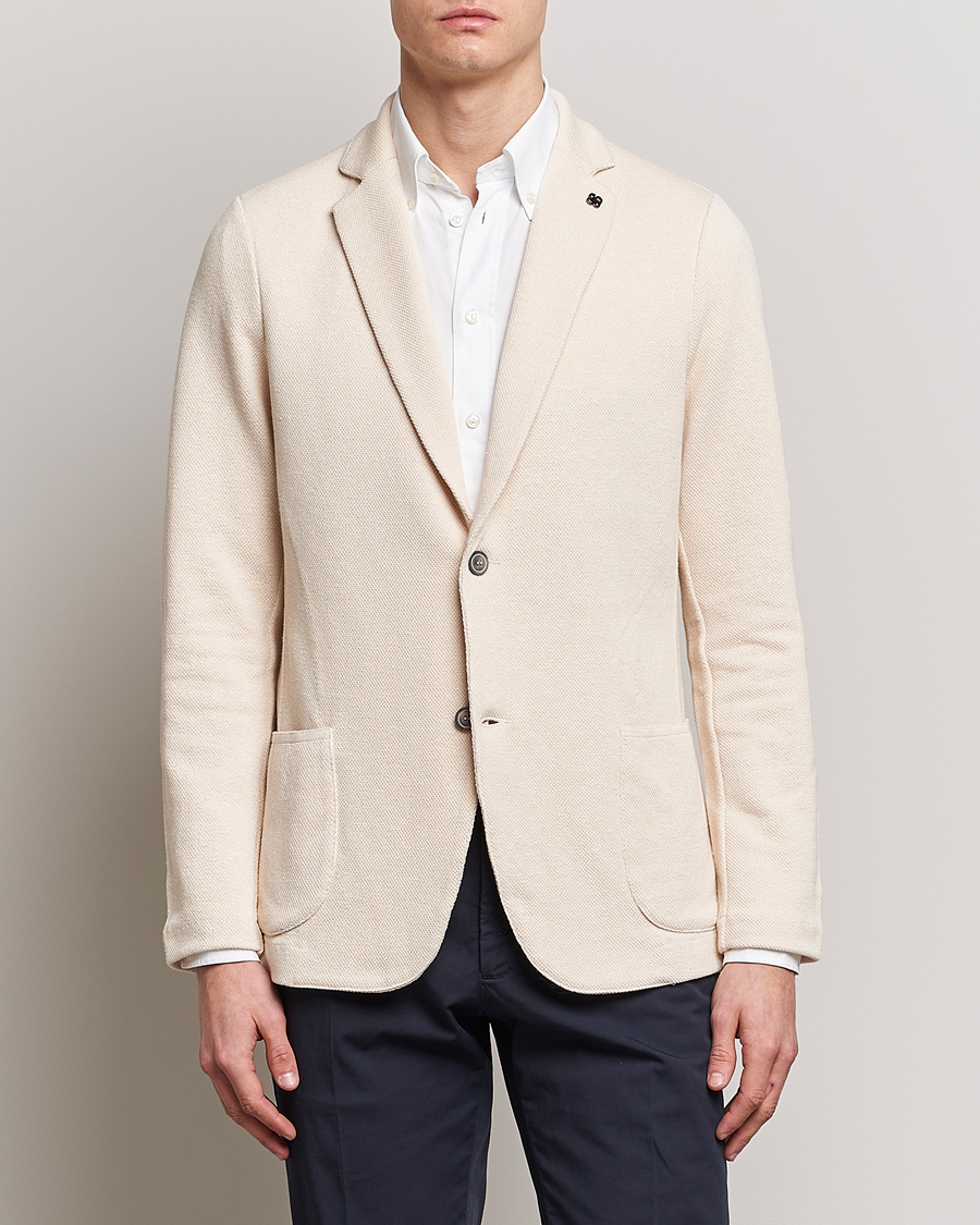 Herre | Gran Sasso | Gran Sasso | Structured Cotton/Linen Blazer Cream