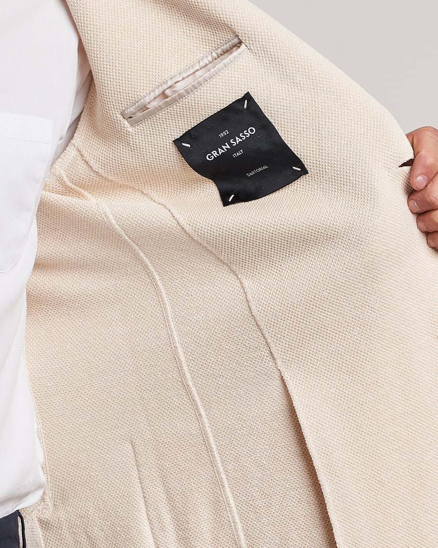 Herre | Blazere & jakker | Gran Sasso | Structured Cotton/Linen Blazer Cream