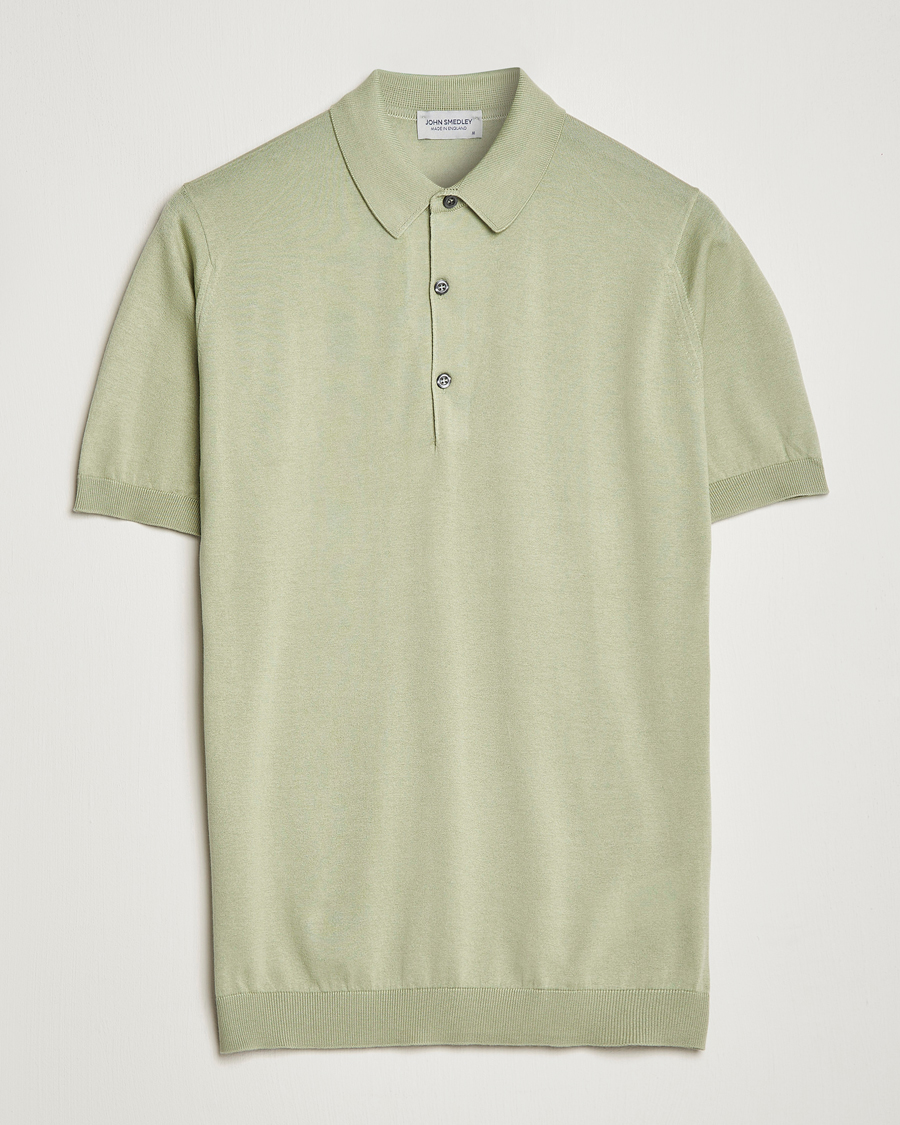 Herre | Polotrøjer | John Smedley | Adrian Slim Fit Sea Island Polo Desert Green